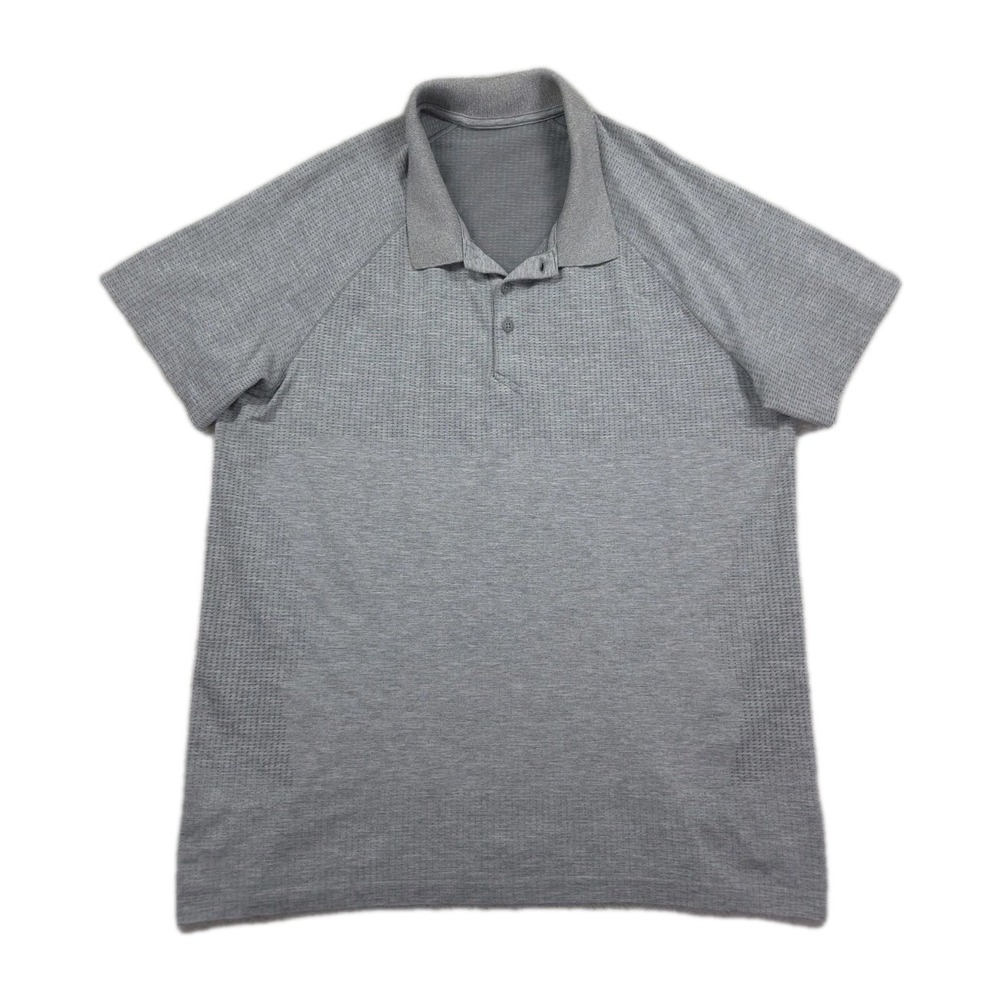 Lululemon Metal Vent Tech Polo Mens XL Short Sleeve Shirt Heathered Gray